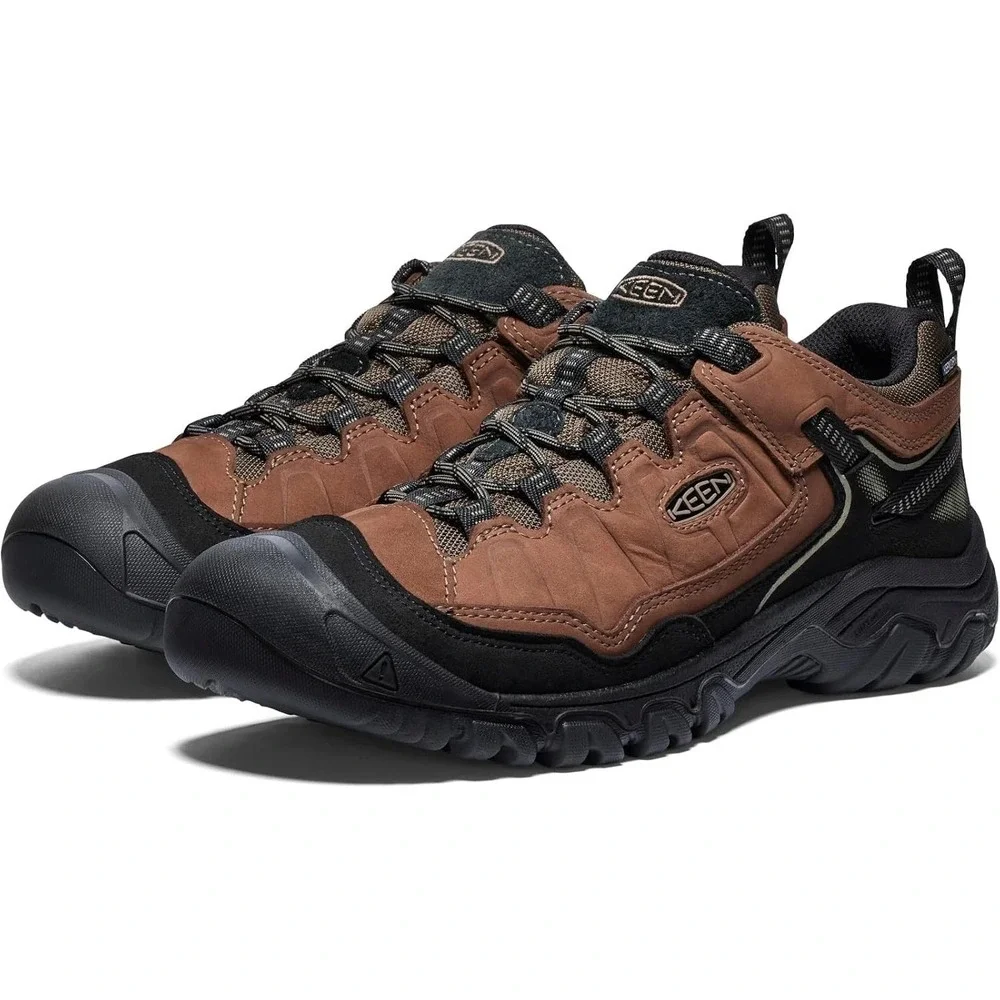 KEEN TARGHEE IV WATERPROOF Mens Size 10 Bison/Black Hiking Trail Shoes NEW